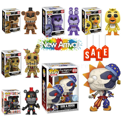 Funko POP Five Nights at Freddy's – Freddy, Bonnie, Chica, Springtrap, Sun & Moon