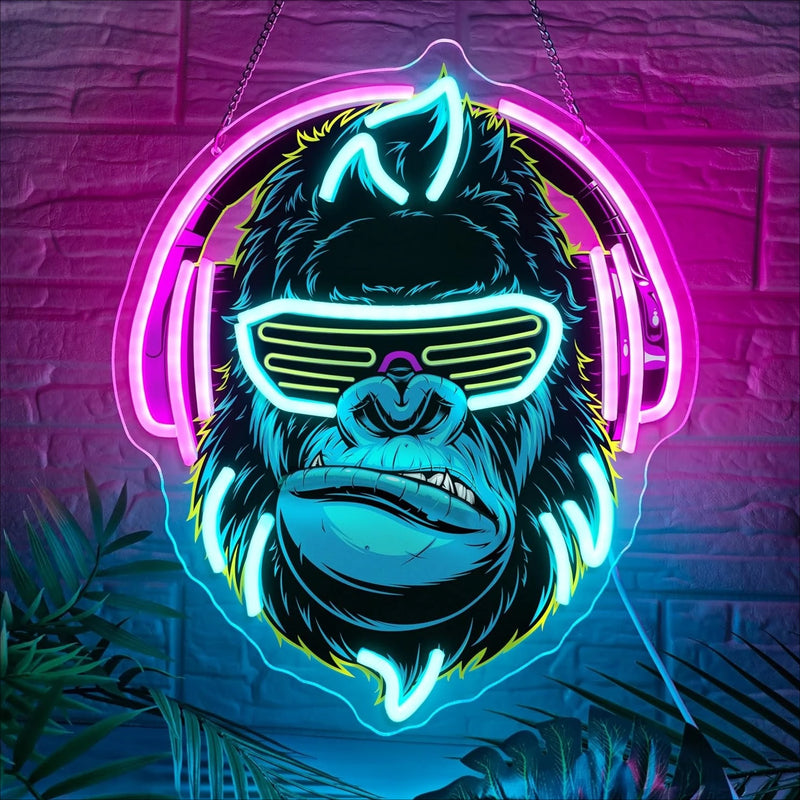Neón LED Mono Gamer – Letrero USB Regulable para Habitación y Bar