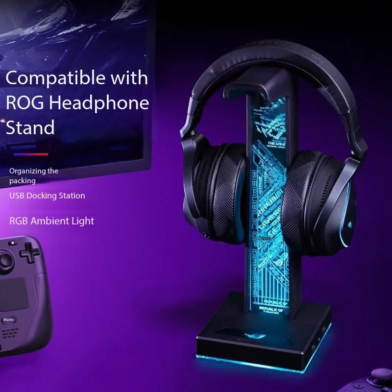 Soporte Auriculares ROG con Luz Ambiente RGB – Bracket Gaming Escritorio