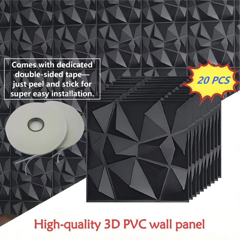 Paneles 3D Decorativos de Pared 30x30 cm – Pack 20 uds para Salón y Dormitorio