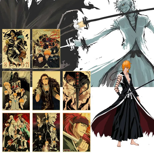 Póster Bleach – Ichimaru Gin & Byakuya Kuchiki HD Wall Art Anime