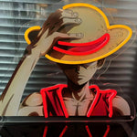 Neón LED One Piece – Luffy Switch USB Decoración Habitación Gamer 4