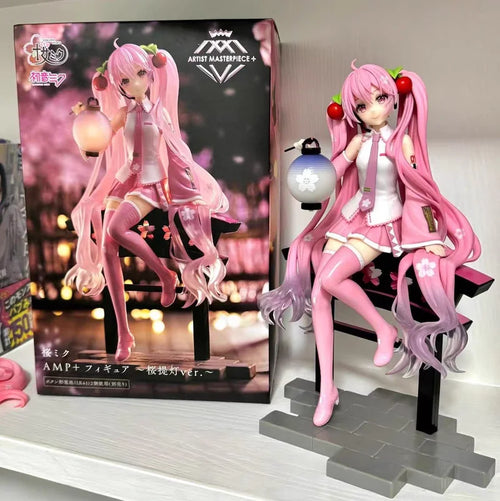 Figura Hatsune Miku Sakura Future con linterna PVC coleccionable, vista lateral