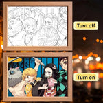 Cuadro LED Tanjiro & Nezuko – Demon Slayer Luz Nocturna Anime (17x23 cm) 4