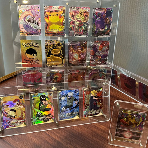 Expositor cartas TCG acrílico 1-12 ranuras Pokémon Naruto One Piece, vista lateral