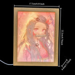 Cuadro LED Tanjiro & Nezuko – Demon Slayer Luz Nocturna Anime (17x23 cm) 2