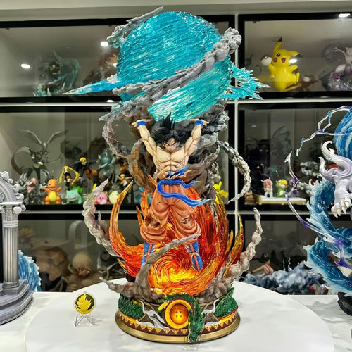 Figura Gohan Dragon Ball Spirit Bomb con luz y brillo nocturno, vista lateral
