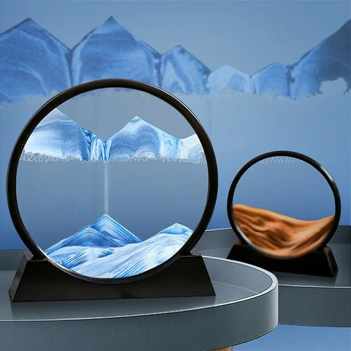 Cuadro arena móvil 3D sandscape mar profundo reloj de arena decorativo, vista lateral