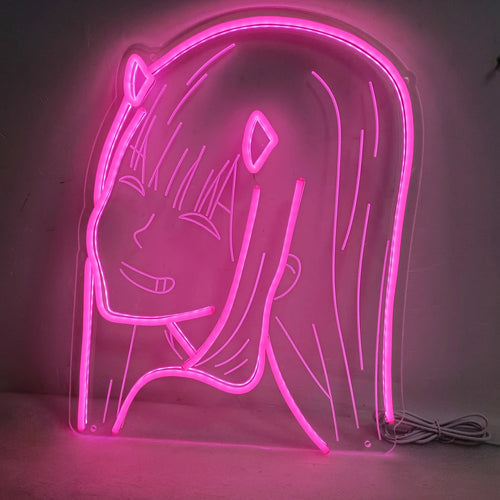 Neón LED Zero Two – Darling in the FranXX | Luz Rosa Kawaii para Habitación