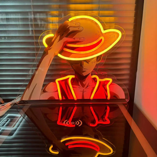 Neón LED One Piece – Luffy Switch USB Decoración Habitación Gamer