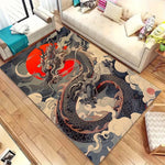 Alfombra Dragón Ukiyo-e Japonés – Franela Antideslizante para Salón y Dormitorio 5