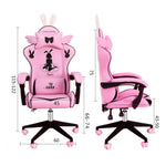 Silla Gaming Rosa Kawaii – Estilo Cartoon con Reposapiés Opcional 5