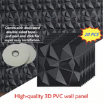 Paneles 3D Decorativos de Pared 30x30 cm – Pack 20 uds para Salón y Dormitorio 1