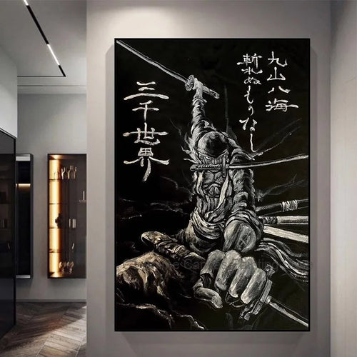 Canvas One Piece King Solon mural anime para dormitorio y salón, vista frontal