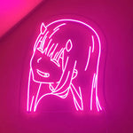 Neón LED Zero Two – Darling in the FranXX | Luz Rosa Kawaii para Habitación 4