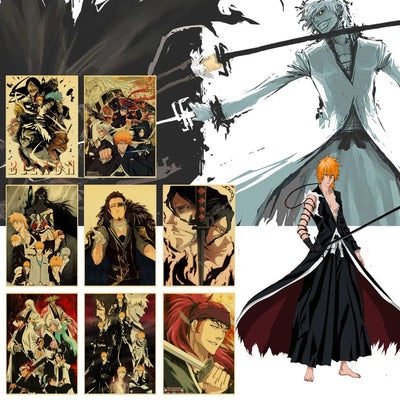 Póster Bleach – Ichimaru Gin & Byakuya Kuchiki HD Wall Art Anime
